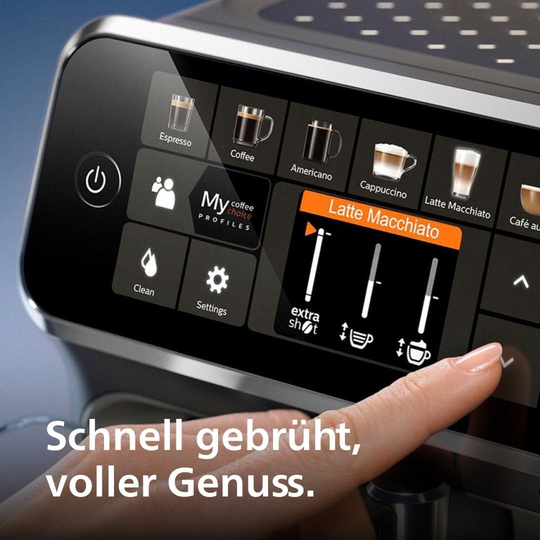 Philips Espressomaschine der Serie 5400 (EP5441/50)– Genießen Sie 12 Getränke, schnell reinigendes LatteGo, intuitives TFT-Display, anpassbare Kaffeeeinstellungen, erstklassiges Küchendesign